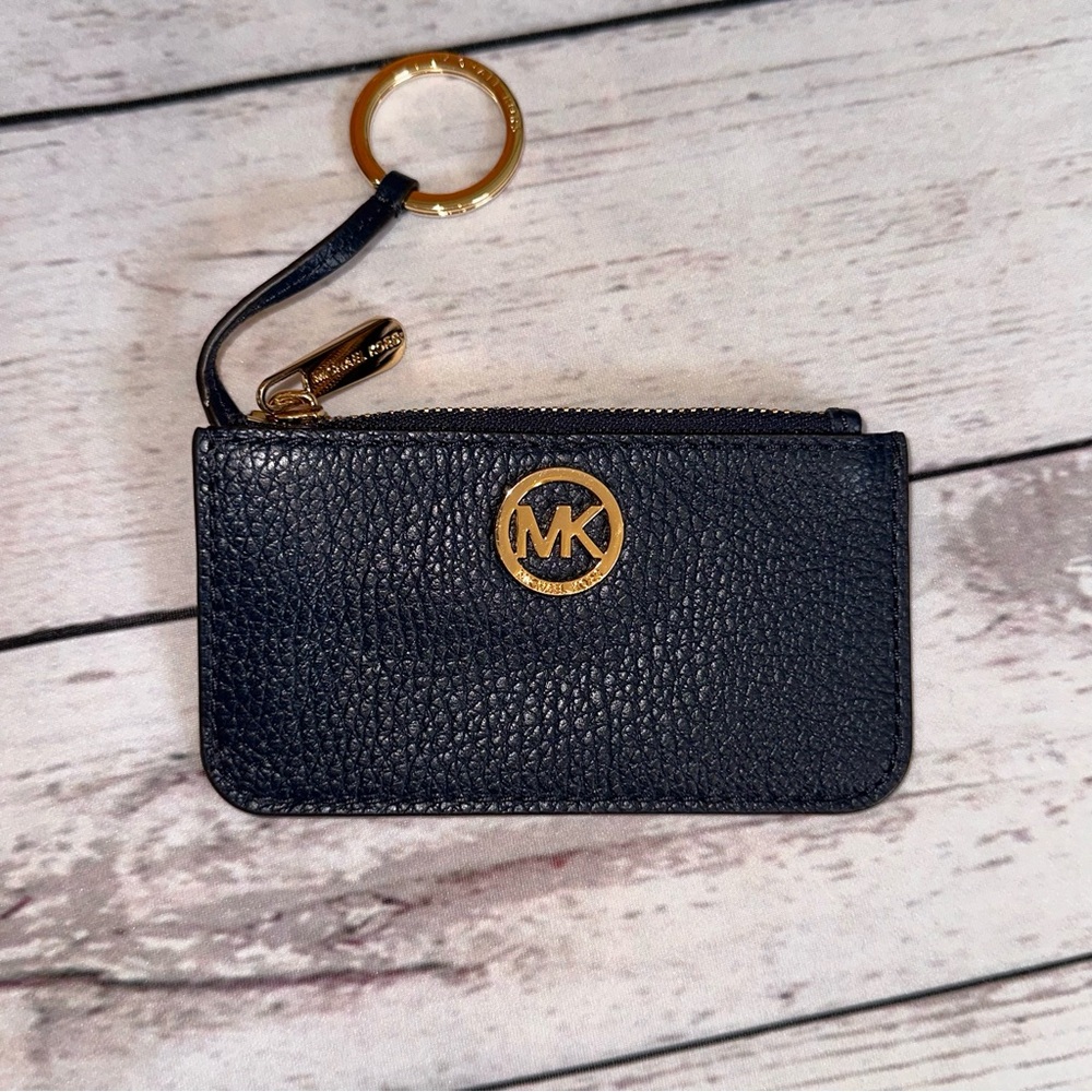 NWOT Michael Kors Navy Coin Purse with Keyring